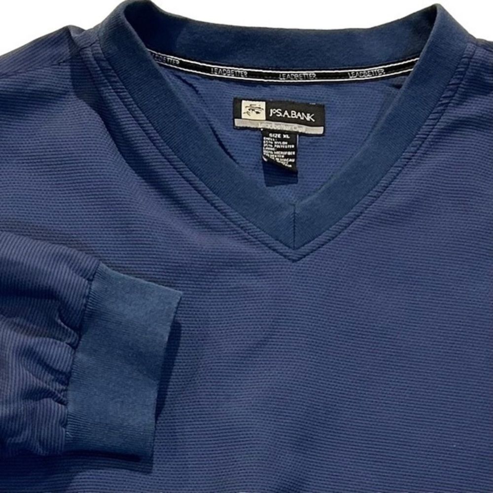 Jos. A. Bank Leadbetter Pullover Windbreaker w Pockets Navy Blue Golf Apparel XL